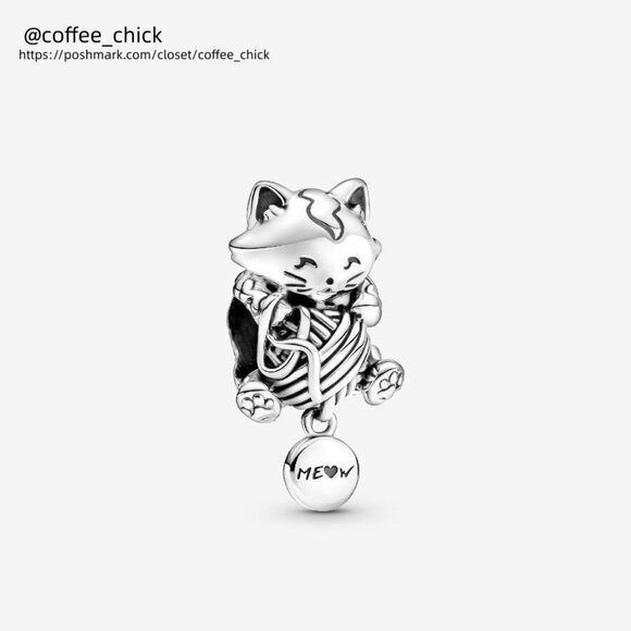 Pandora Kitten & Yarn Ball Charm|Pendant - Picture 1 of 2
